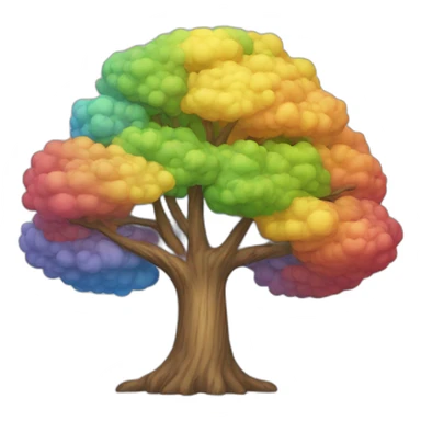 un arbre sur un arc-en-ciel sticker