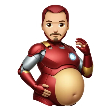 Ironman with a big belly like he’s pregnant  sticker