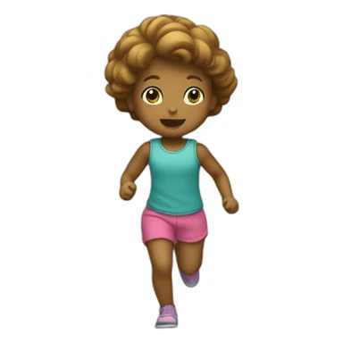 little doll running in the middle of the woods sticker