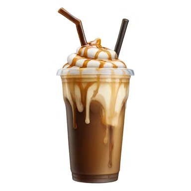 iced coffee with caramel drizzle on top sticker