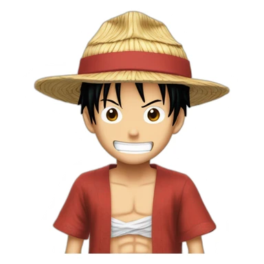 Luffy fait un doit d’honneur sticker