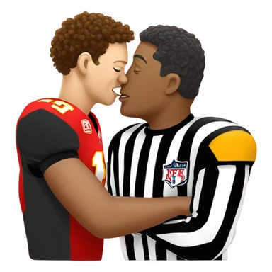 Patrick Mahomes kissing referee sticker
