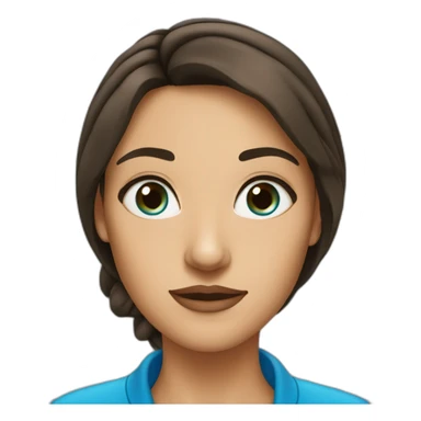 Femme brune yeux bleu sticker