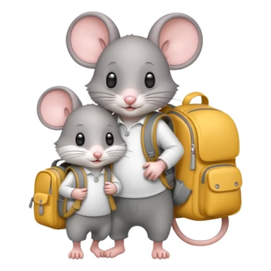 sweet mice with backpack sticker