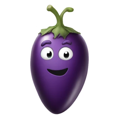 Eggplant buried in a heart sticker