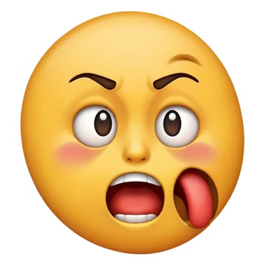 an emoji  that’s choking it self but not in a death way more in a way that’s like it’s very annoyed and agitated  sticker