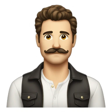 beau cunningham moustache cool dude sticker