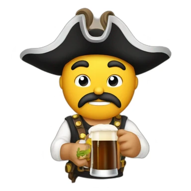 lufy el pirata tomando cerveza sticker