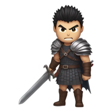 angry berserk guts carrying a huge sword on his shoulder sticker