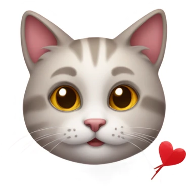 Cat with a valentines card sticker