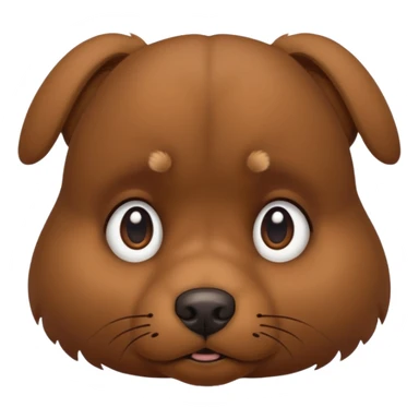 sad dog look, dog with furrowed eyebrows, big round eyes, neutral background sticker