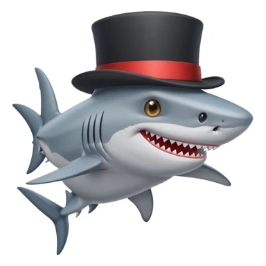 Shark with a top hat sticker