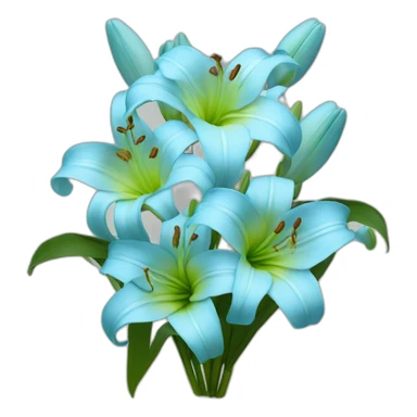 baby Blue bouquet Lily flowers sticker