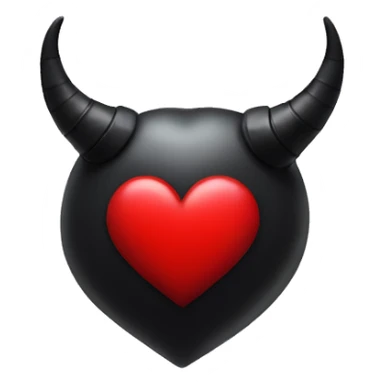 Red heart with black horns and tail  sticker