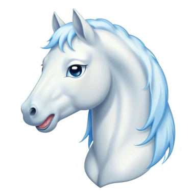 Cinematic Cute Yawning White Horse Portrait Emoji, Head tilted slightly with a dramatic, wide-open yawn, revealing a soft white fur with a subtle shimmer, floppy ears slightly drooping, round blue eyes barely open in drowsy contentment, Simplified yet irresistibly adorable features, highly detailed, glowing with a soft, cozy glow, high shine, relaxed yet expressive, stylized with a touch of whimsy, bright and endearing, soft glowing outline, capturing the essence of a sleepy yet affectionate horse, so drowsy it feels like it could stretch out of the screen and curl up for a nap! sticker