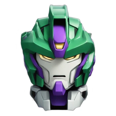 purple and green gundam barbatos face sticker