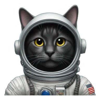 Black kiss cat-cosmonaut sticker