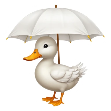 Duck holding white umbrella sticker