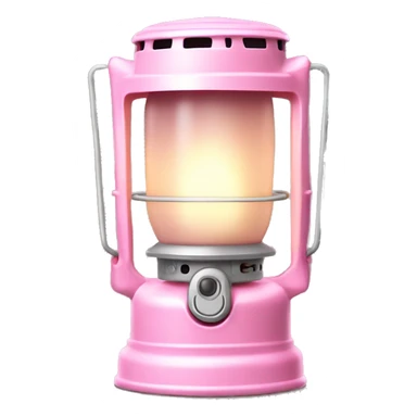 Realistic camping light pink lit camping lantern lisolated. sticker