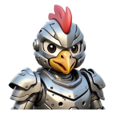 Mecha battle chicken humanoid creature but more human than chicken sticker