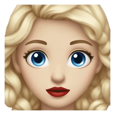 blue eyed, red lips, nordic ai girlfriend sticker