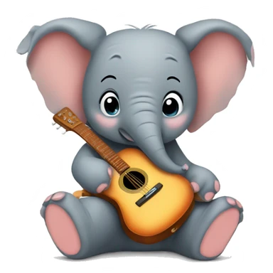 Elephant with guitar ￼ sticker