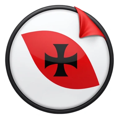 Red flag, with white disk, inside of white disk is black swastika. sticker