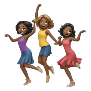 Four girls dancing sticker