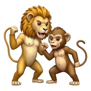lion fight with a damn monkey sticker