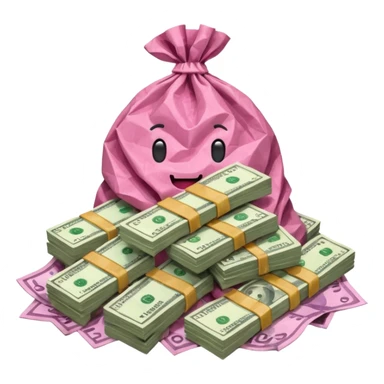 Money pink sticker