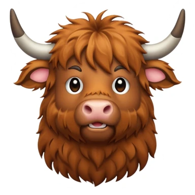 highland cow emoji outline sticker