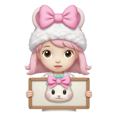 mymelody with sign that says great work sticker