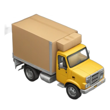 truck delivery with parcels sticker