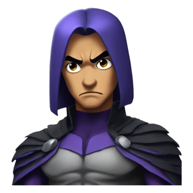 raven of teen titans scowling sticker