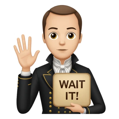 aaron burr holding a wait for it sign sticker