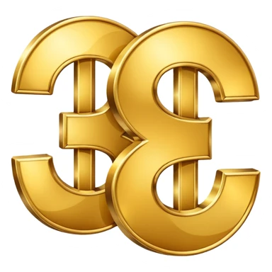 3 dollar sings together golden sticker