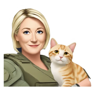 Marine le Pen avec un chat  sticker