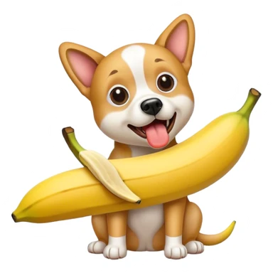 Dog eaten banana  sticker