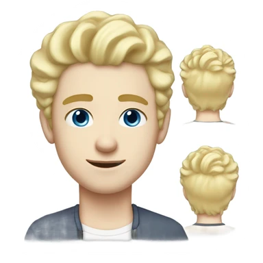 light curl blonde 30yo man blue eyed pale skin sticker