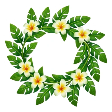 hawaiian haku lei (green leaf flower crown) sticker