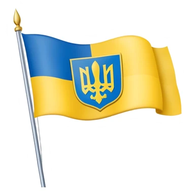 Ukraine flag with national emblem  sticker