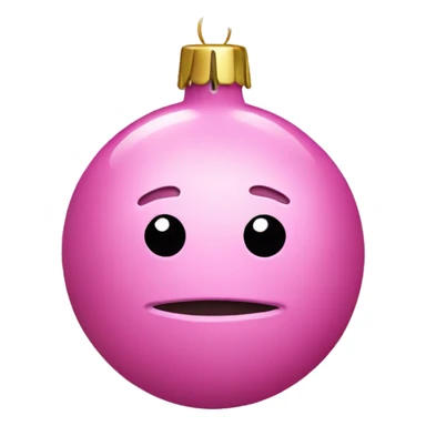 Pink Christmas Ornaments with a face sticker