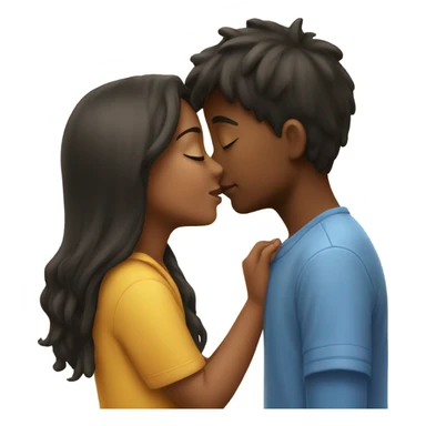 girl kissing boy sticker