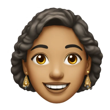 smiling female  portrait with jewelry  painted in a samosa  sticker