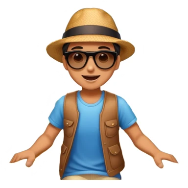 person excitedly going to an amusement park, with a roller coaster or ferris wheel in the background sticker