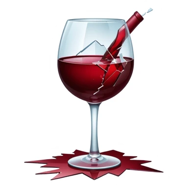 spilled wine glass sticker