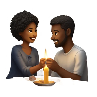 Hyper Realistic Romantic candlelit date, couple in love sticker