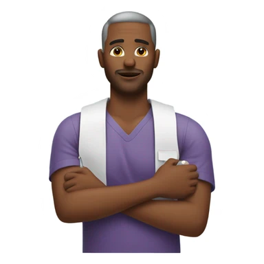 Man injecting vaccine sticker