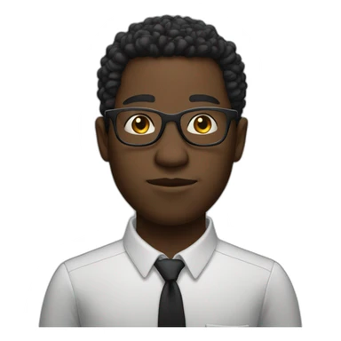 black guy with glasses idk sticker