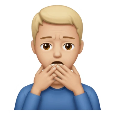 Person upset with their hands over their throat sticker